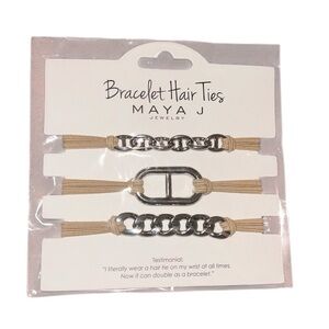 NWT Bracelet Hair Ties- Beige Elastic Cord Maya J Jewelry